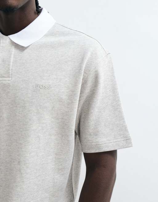 Boss Orange edge polo i relaxed fit i grå, 2 av 5