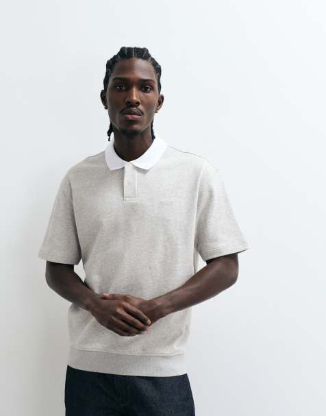 Boss Orange edge relaxed fit polo in grey - view 1