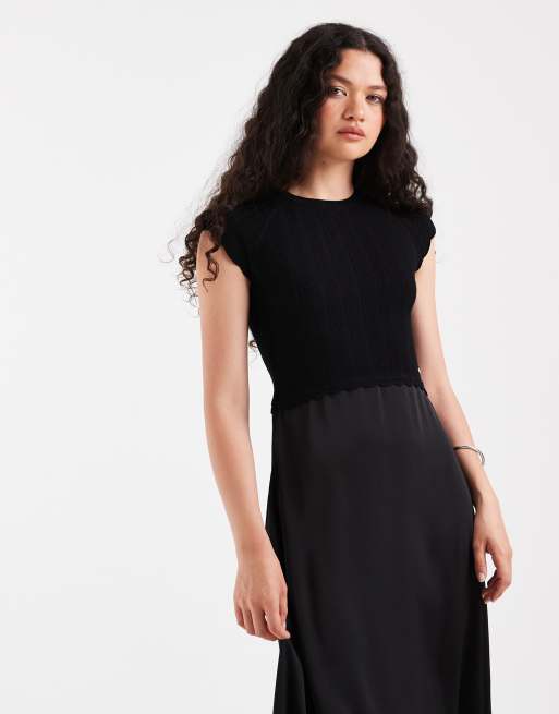 BOSS Orange - Ficella - Robe courte en maille à mancherons - Noir, 2 de 4