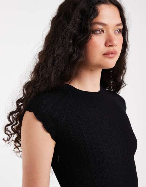 BOSS Orange - Ficella - Robe courte en maille à mancherons - Noir, 3 de 4
