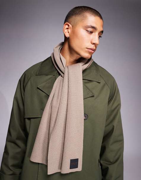 BOSS Orange foxon scarf in dark beige - view 1