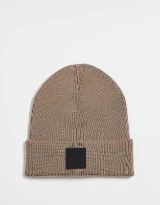 BOSS Orange BOSS Orange foxxy beanie hat in dark beige-Neutral