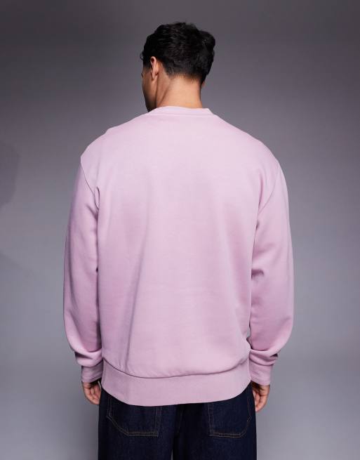 BOSS Orange - Gebreide trui met varsity logo op de borst in roze, 3 van 5