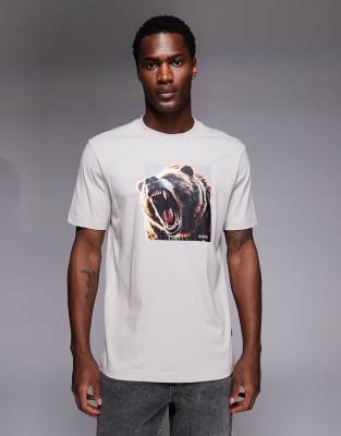 Hugo Boss Graphic Bear Print T-shirt In White