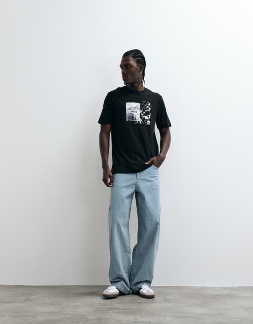 BOSS Orange graphic print t-shirt in black, 3 of 5