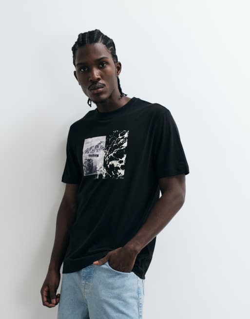 BOSS Orange graphic print t-shirt in black, 4 of 5