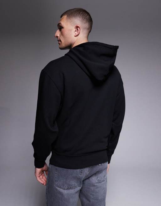 BOSS Orange - Hoodie met klein logo op de borst in zwart, 3 van 5