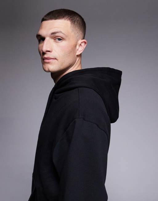 BOSS Orange - Hoodie met klein logo op de borst in zwart, 4 van 5
