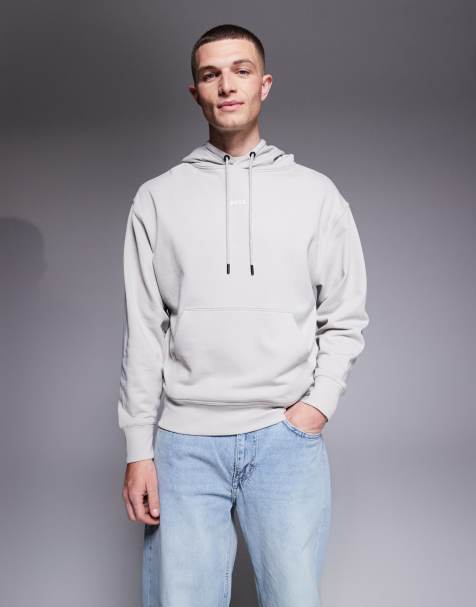 BOSS Orange hoodie with small chest logo in grey - view 1