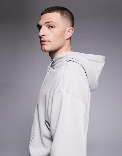 BOSS Orange hoodie with small chest logo in grey, 4 of 5