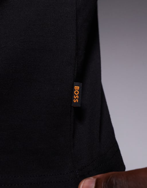BOSS Orange - Insignia - T-shirt met logoprint op de borst in zwart, 5 van 5