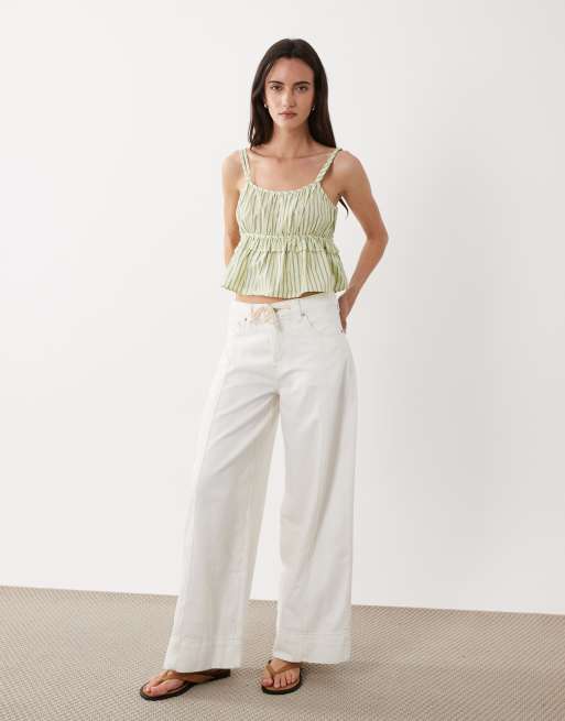 BOSS Orange – Iplyn – Camisole-Oberteil in Hellgrün mit Schößchen, 2 von 4