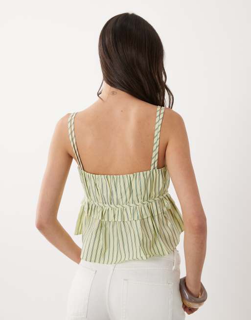 BOSS Orange – Iplyn – Camisole-Oberteil in Hellgrün mit Schößchen, 4 von 4