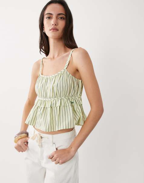 BOSS Orange – Iplyn – Ljusgrönt linne i peplum-modell - view 1