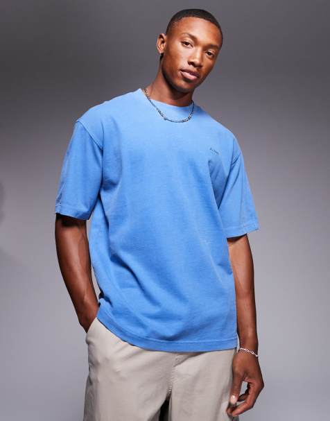 BOSS Orange relaxed fit t-shirt in garment dyed light blue