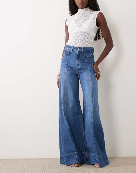 BOSS Orange - Jeans a fondo ampio blu medio in coordinato - view 1