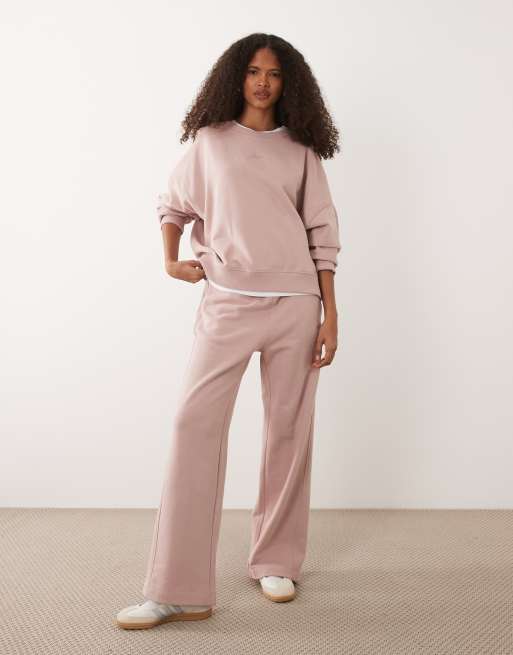 BOSS Orange - Joggers a fondo ampio rosa polvere in coordinato