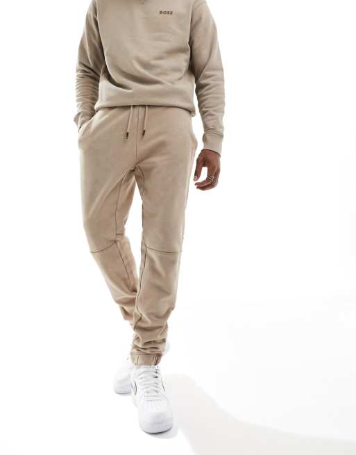 BOSS Orange – Jogginghose in Hellbraun mit farblich abgestimmtem Logo, Kombiteil