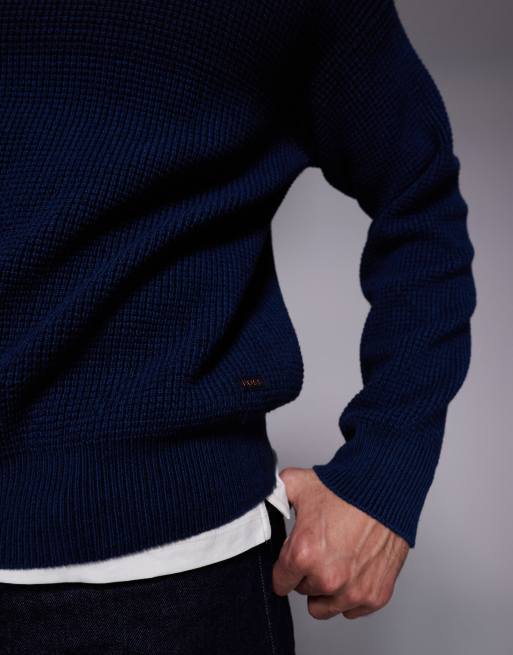 BOSS Orange – Kartney – Granatowy sweter z okrągłym dekoltem, 5 z 5