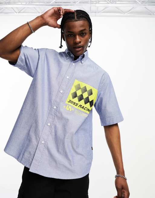 Boss button on sale down shirts