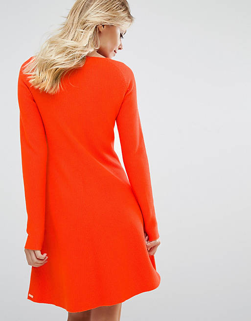 Boss Orange Lesibell Orange Knitted Dress | ASOS