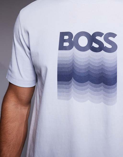 BOSS Orange – Ljusgrå t-shirt med tryckt Insignia-logga på bröstet, 5 av 5