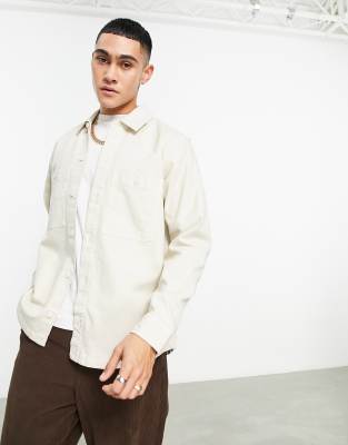 BOSS Orange Locky 1 overshirt in white | ASOS