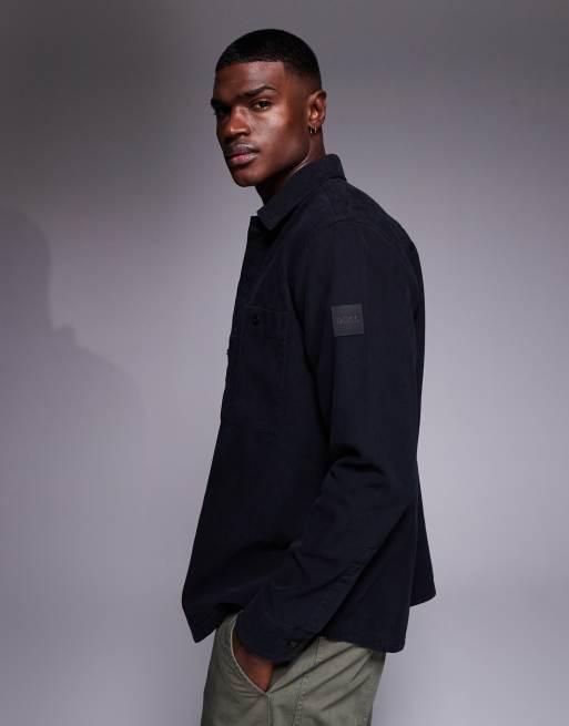 BOSS Orange - Locky - Camicia giacca oversize nera, 4 di 5