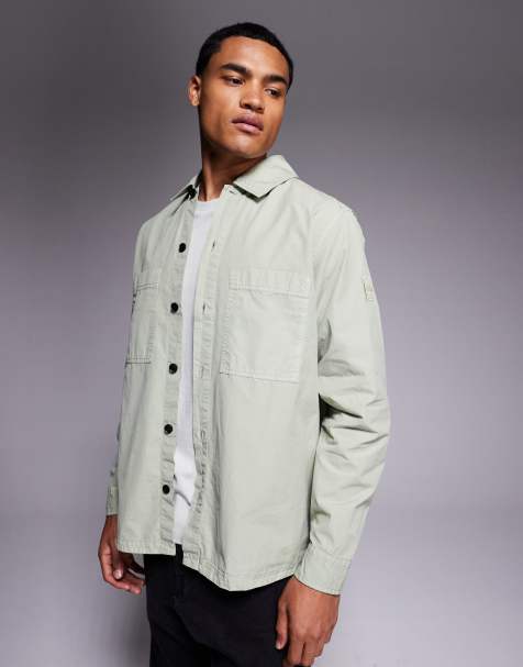 Boss Orange Locky overshirt in light green