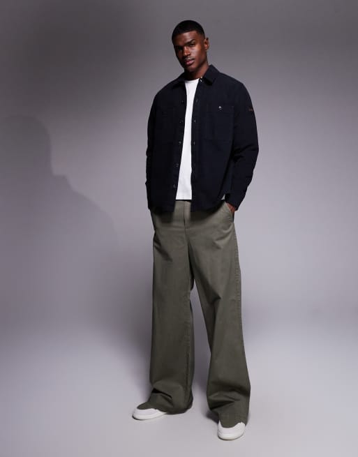 BOSS Orange locky oversized fit overshirt in black, 2 of 5