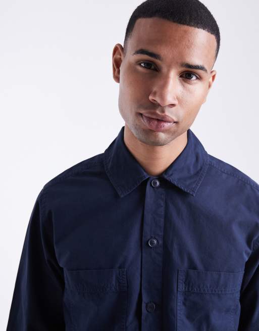 Boss Orange Locky shacket in dark blue, 5 of 5