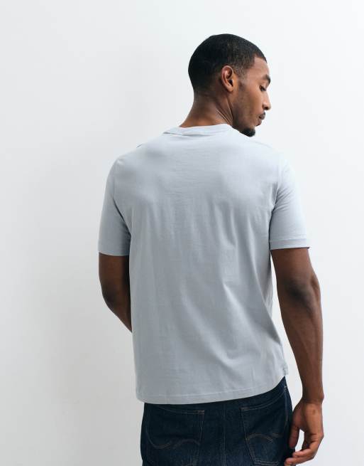 BOSS Orange logo chest print t-shirt in grey , 4 of 5