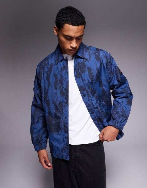 BOSS Orange lotto camo print lightweight jacket in navy - view 1
