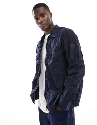 BOSS Orange BOSS Orange Lovel-zip8 oversized shacket in navy-Blue