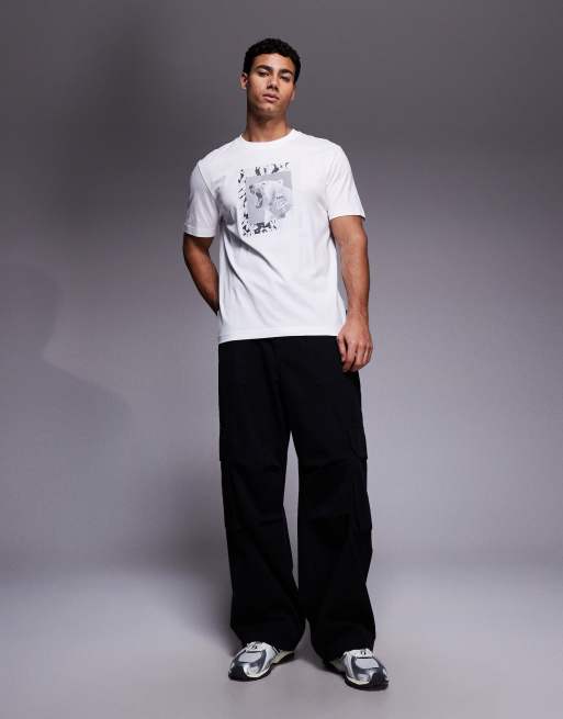 BOSS Orange lupo polar bear chest print regular fit t-shirt in white, 2 of 5