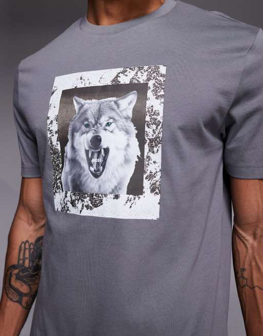 BOSS Orange – Lupo – Szary T-shirt o regularnym kroju, 5 z 5