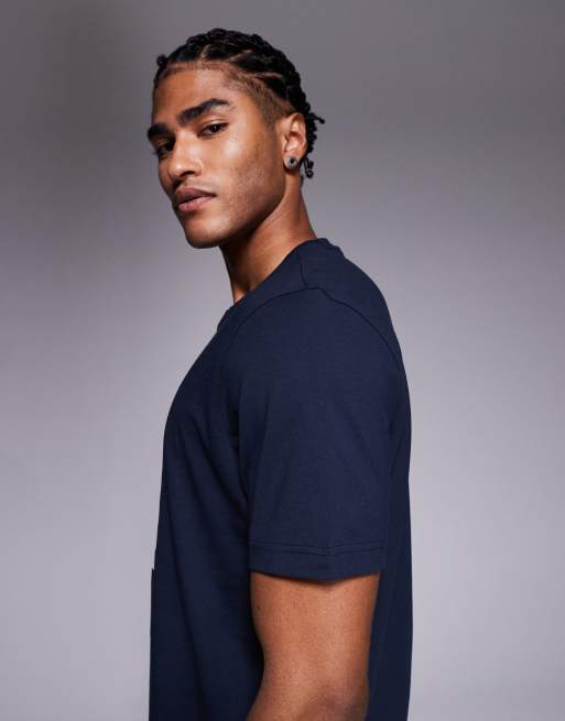 BOSS Orange lupo wolf chest print regular fit t-shirt in navy, 4 of 5