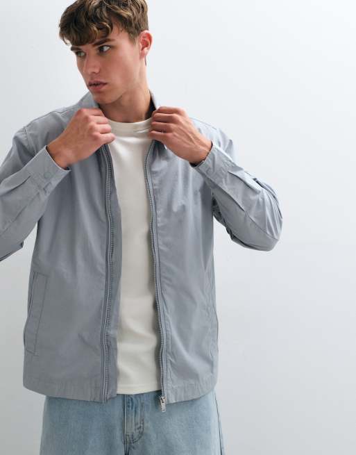 Boss Orange lutti oversized overshirt med dragkedja i grått, 3 av 5