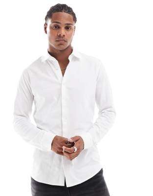 BOSS Orange - Mysoft - Chemise slim en jersey - Blanc