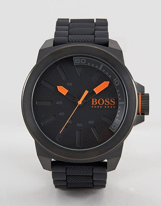 BOSS Orange New York Bracelet Watch In Black | ASOS