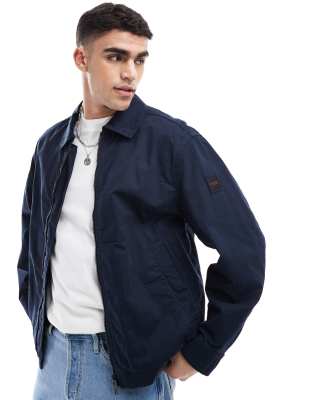 Ocrush-D box logo sleeve relaxed fit cotton harrington jacket in navy
