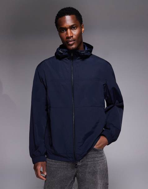 BOSS Orange orip hooded jacket in navy - view 1