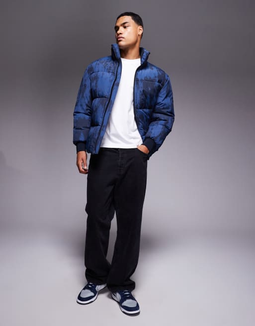 BOSS Orange - Oshin - Veste matelassée à col montant - Bleu marine camouflage, 2 de 5