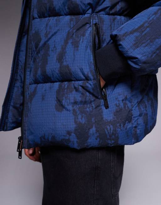 BOSS Orange - Oshin - Veste matelassée à col montant - Bleu marine camouflage, 4 de 5