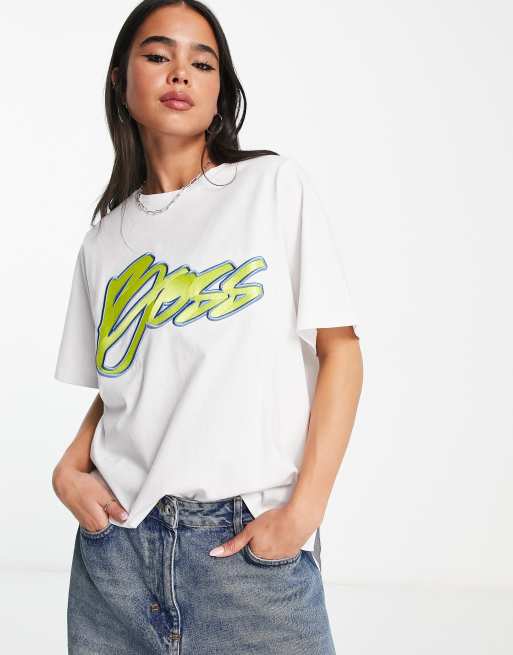 fætter sammenbrud raket BOSS Orange oversized script logo t-shirt in white | ASOS