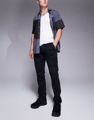 BOSS Orange - Pantalon chino ajusté en coton - Noir