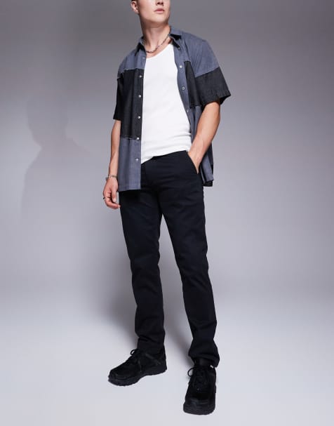 BOSS Orange - Pantalon chino ajusté en coton - Noir - view 1