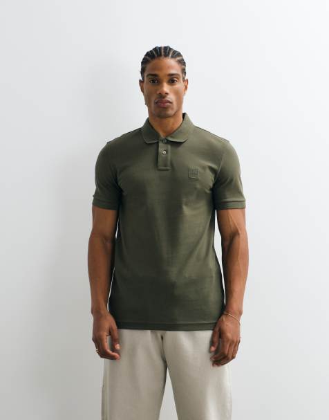 BOSS Orange – Passenger – Grön pikétröja i slim fit - view 1