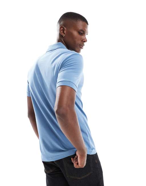 BOSS Orange Passenger icon logo slim fit pique polo in light blue