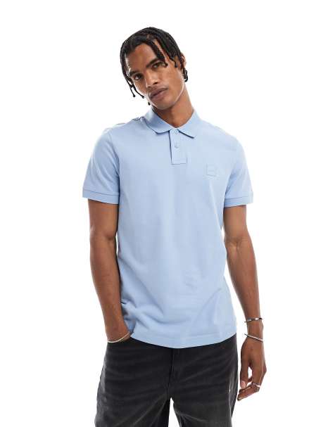 BOSS Orange – Passenger – Jasnoniebieska koszulka polo - view 1